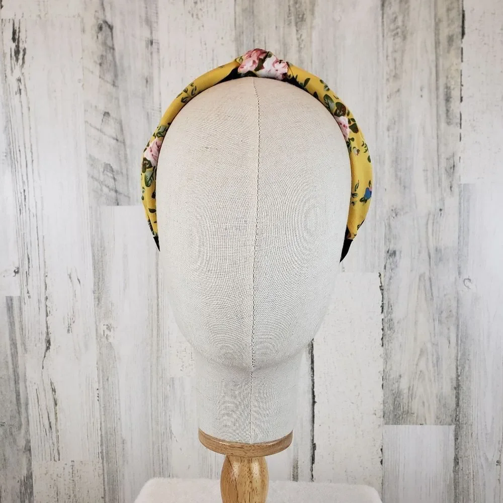 Yellow Floral Top Knot Headband